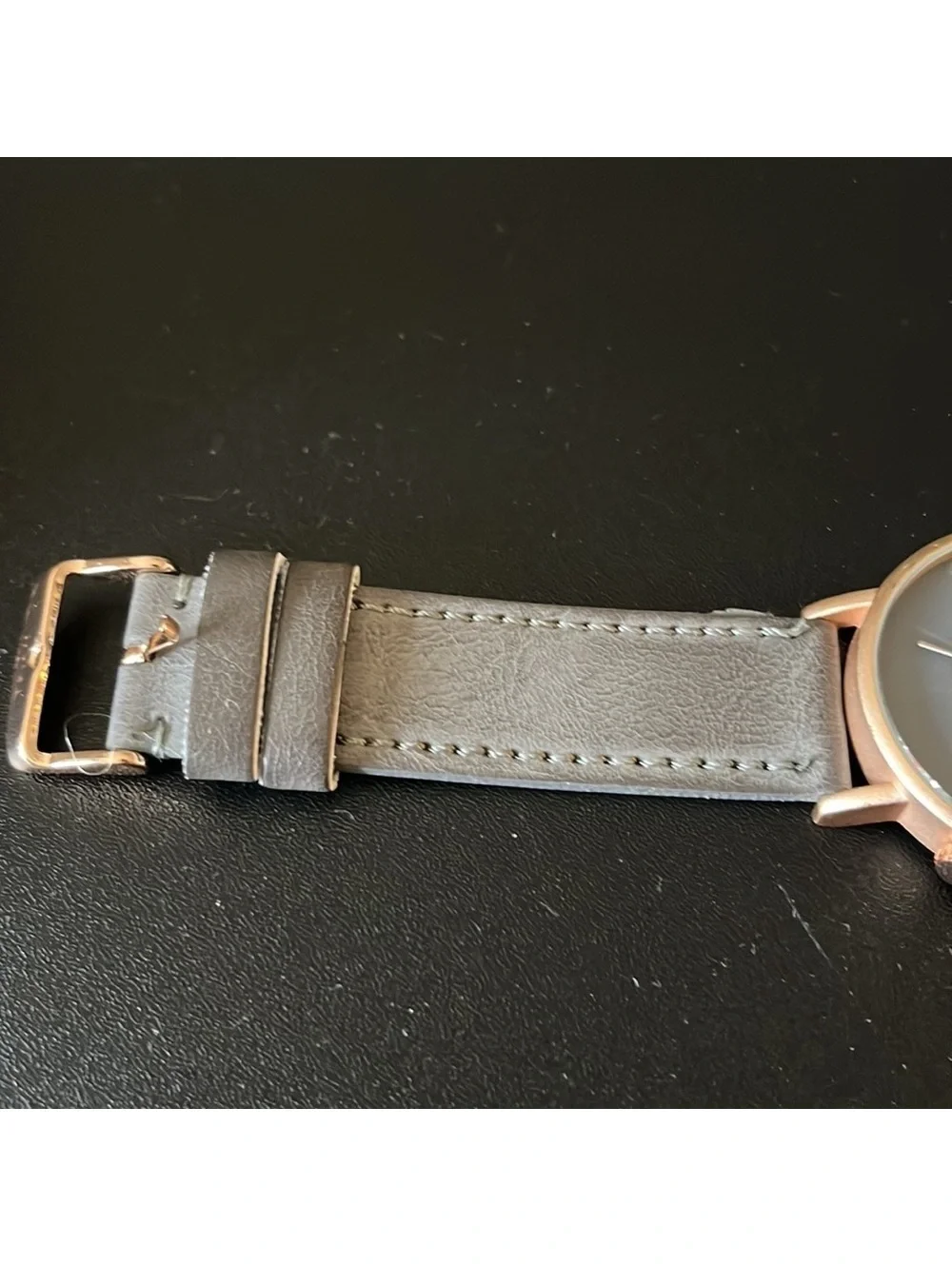 EUC Tomi Mens watch -gray leather band 40mm
